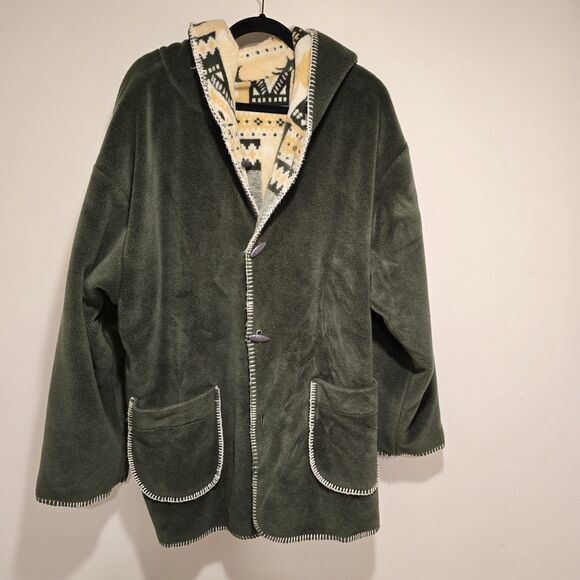 Vtg Quality Goods Canada Winter Nature Heavy Fleece Reversible Coat Jacket M/L - Picture 3 of 16